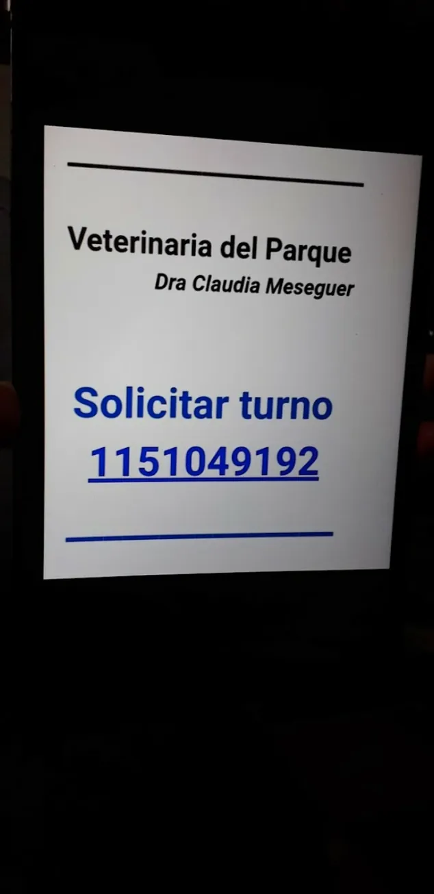 Veterinaria del parque Dra Claudia Meseguer